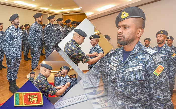 Navy Commander pins flag patches on RIMPAC-bound SLN contingent