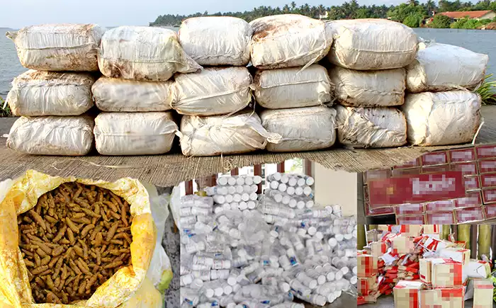 Navy takes hold of assortment of smuggled items during search operation in Kalpitiya