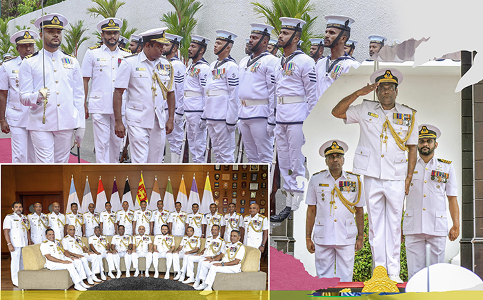 படம்- கடற்படை மரியாதைகளுடன் ரியர் அட்மிரல் மஞ்சுள திசாநாயக்க கடற்படை சேவையில் இருந்து ஓய்வு பெறுகிறார்