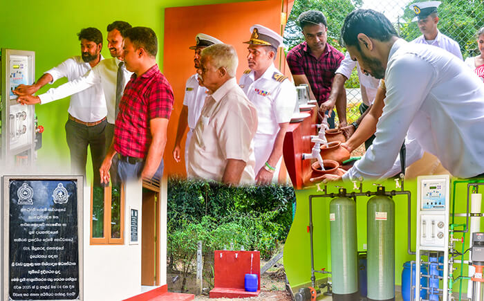 ඡායාරූපය- නාවික හමුදාව මඟින් අනුරාධපුර දිස්ත්‍රික්කය තුළ ස්ථාපනය කළ ප්‍රති ආශ්‍රැතිකරන ජල පිරිපහදු මධ්‍යස්ථානයක් ජනතා අයිතියට