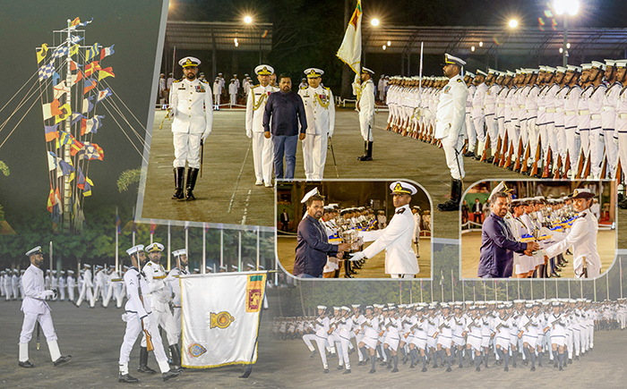 படம்- திருகோணமலை கடற்படை மற்றும் கடல்சார் அகாடமியின் 61 நடுத்தர அதிகாரிகள் மற்றும் புதிதாக சேர்க்கப்பட்ட 08 அதிகாரிகளின் நியமனம் மற்றும் பணிநீக்கம் கௌரவ ஜனாதிபதியின் தலைமையில் நடைபெற்றது