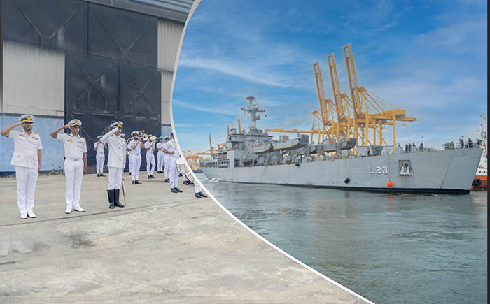 INS GHARIAL departs island