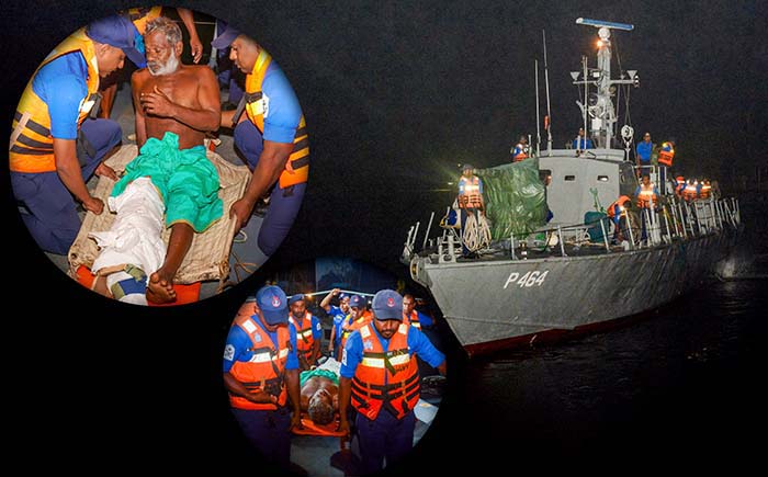 Navy renders assistance to bring ashore injured fisherman for urgent medical attention
