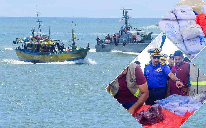 Navy intercepts trawler carrying over 53kg of heroin and nabs 05 suspects in southern seas