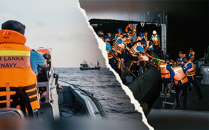 படம்- கொழும்பு கடல்சார் தேடல் மற்றும் மீட்பு ஒருங்கிணைப்பு மையத்தின் ஒருங்கிணைப்புடன், தெற்கு கடலில் மிகவும் நோய்வாய்ப்பட்ட மீனவரை சிகிச்சைக்காக கரைக்கு கொண்டு வர கடற்படையின் உதவியது