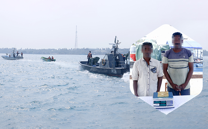 Navy foils gold smuggling attempt and nabs 02 suspects